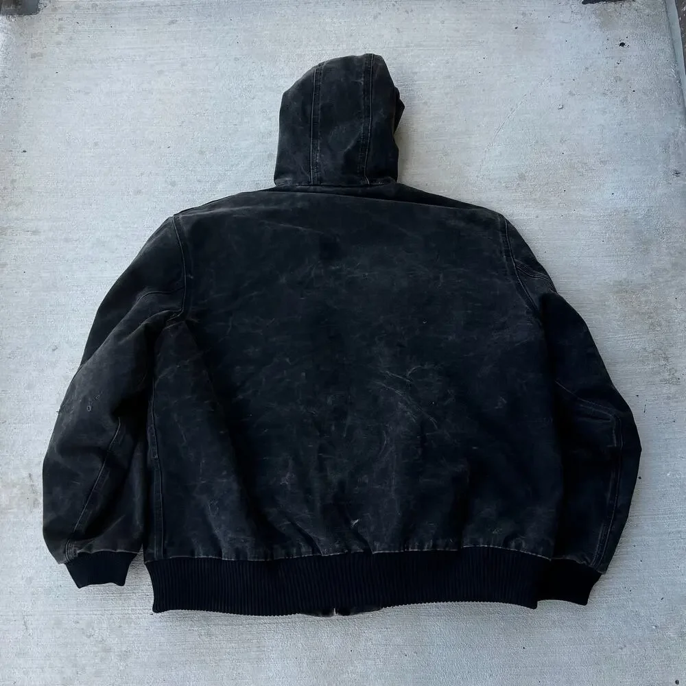 Carhartt J130 BLK faded black hooded work wear jacket